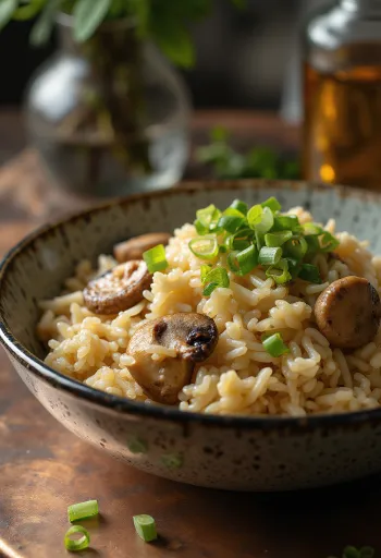 Ris med bambuskott serverat