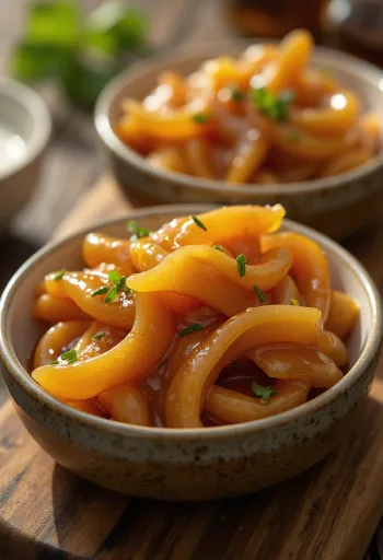 Karamelliserad ingefärssås serverad