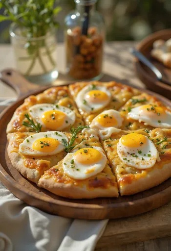 Pizza Sabich serverad