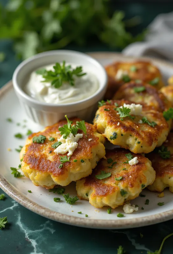 Kolokithokeftedes, grekiska squashbiffar med fetaost och persilja