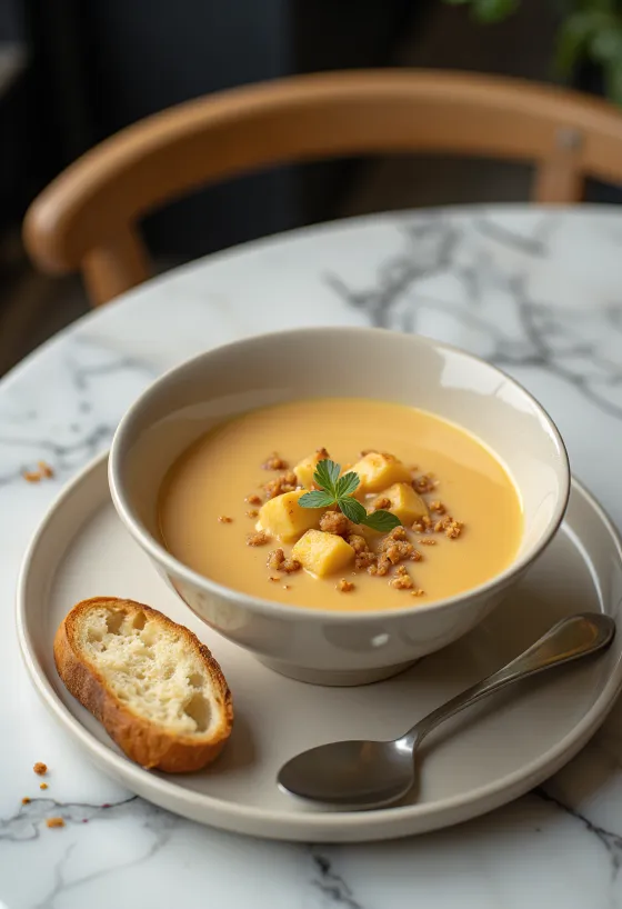 Bisque med kyckling, rik krämig soppa