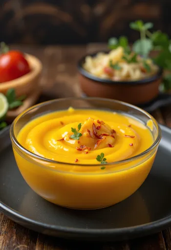 Mango- och limesås serverad med grillad fisk