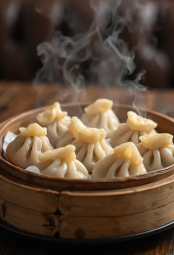 Dim sum med fläskkött serverad