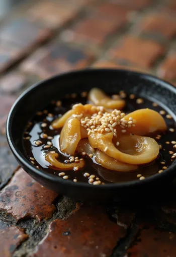 Sötad sojasås serverad med grillade grönsaker