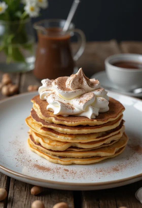 Pannkakstårta med Nutella och grädde