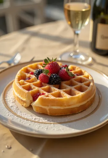 Champagnevåfflor serverade