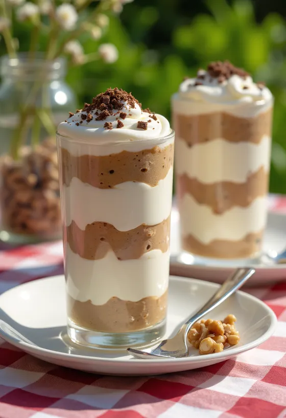 Kastanjedessert i glas