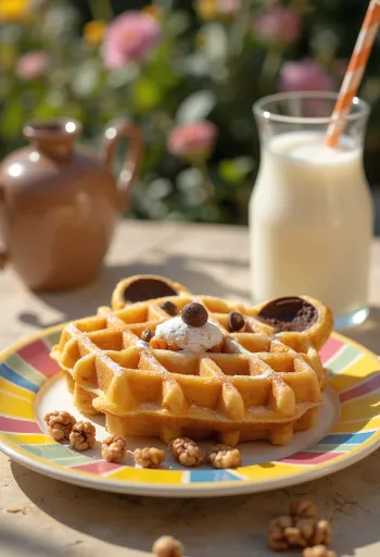 Djurformade våfflor serverade