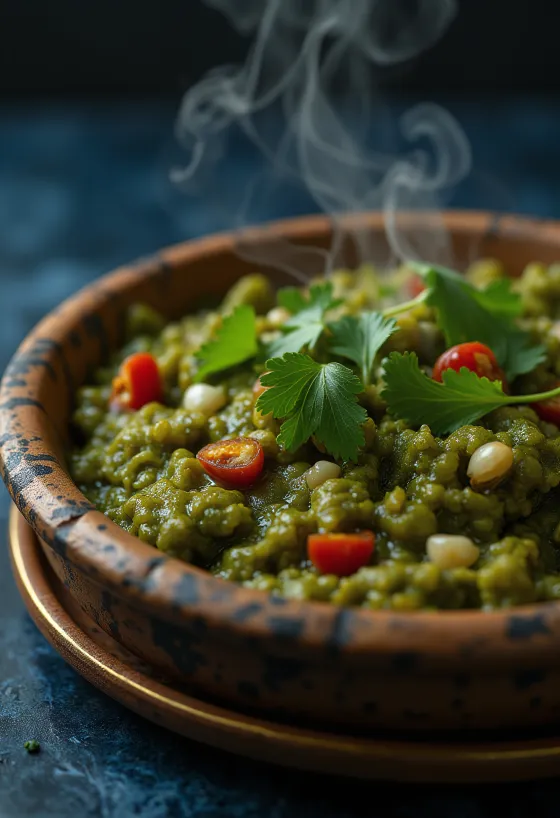 Callaloo med kokosmjölk, krämig grön gryta