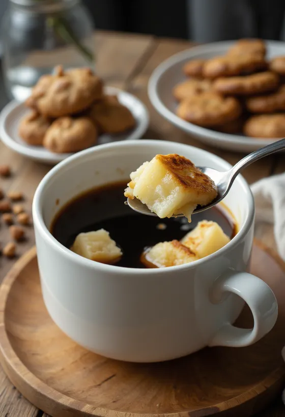 Leipäjuusto doppad i kaffe, fint serverad