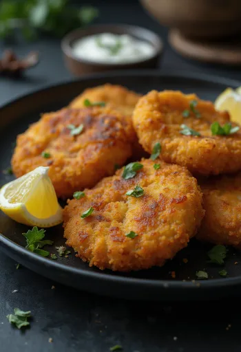 Panerad buffelstek serverad