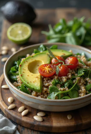 Buddha bowl med spenat och quinoa