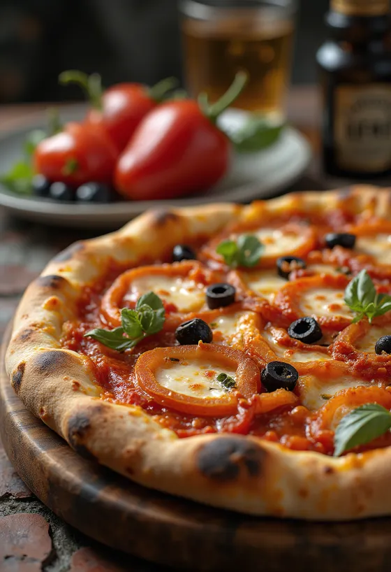 Pizza alla Zingara med grönsaker och korv