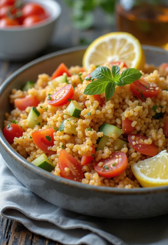 Bulgursallad med tomat och färska grönsaker