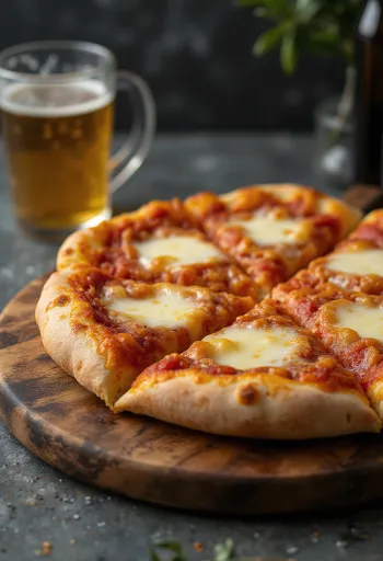 Pizza al Provola med rökt provolaost och färsk basilika