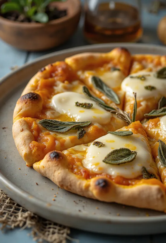 Pizza alla Zucca med rostad pumpa och mozzarella