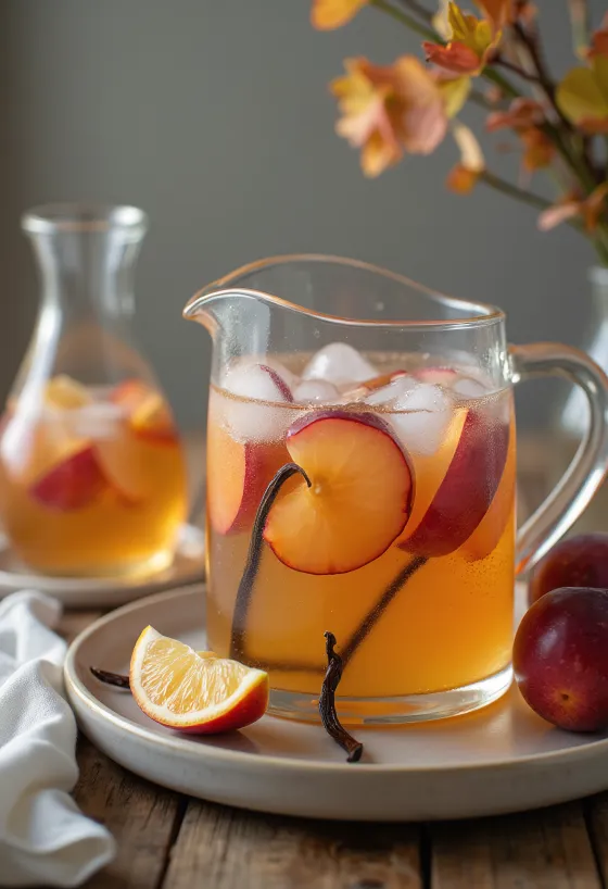 Plommon- och vaniljcider serverat