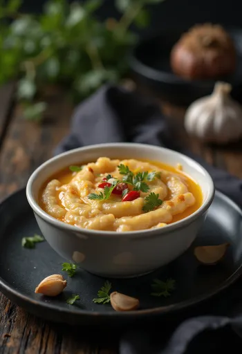 Tirokafteri med vitlök, rik fetaostkräm serverad med pitabröd och grönsaker