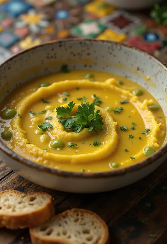 Bisque med grönsaker, rik krämig soppa