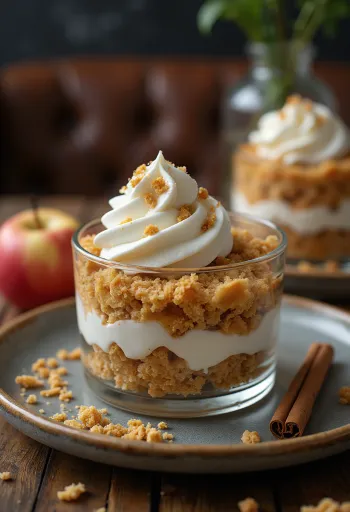 Äppel- och mascarponetårta serverad i bitar