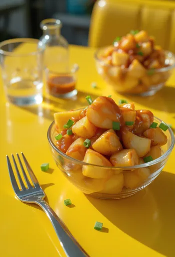 BBQ senapspotatissallad serverad