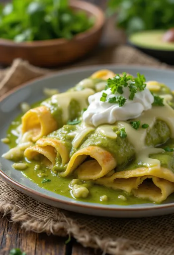 Enchilada verde serverad