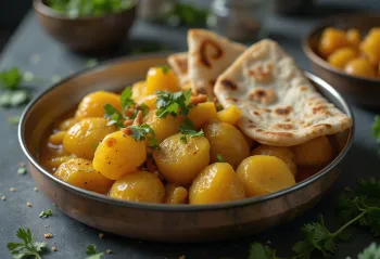 Gatte med potatis, serverad med färsk koriander
