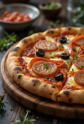 Nygräddad pizza med kryddig korv