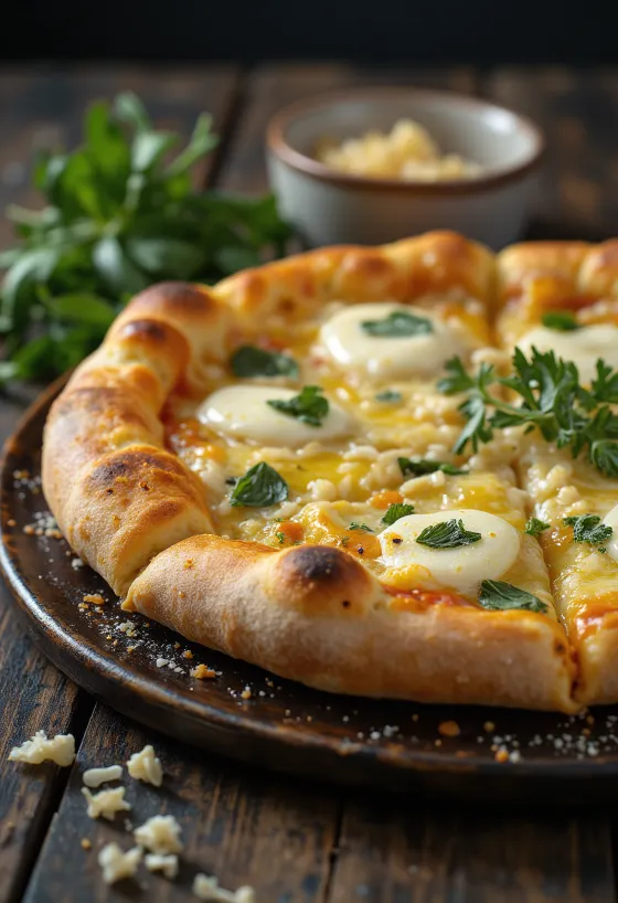 Pizza all’Aglio med vitlök och ost