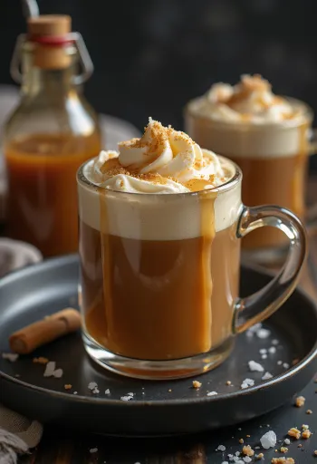 Saltkaramellcider serverat i glas