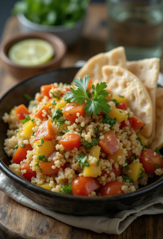 Tabbouleh med färsk persilja och mynta
