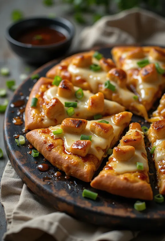 Teriyaki chicken pizza med grillad kyckling och sesamfrön