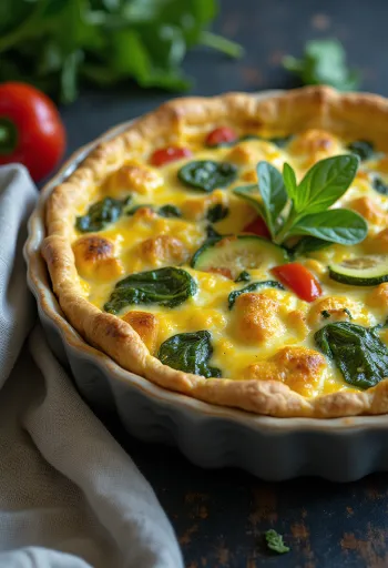 Vegansk quiche på kikärtsmjöl skuren i bitar