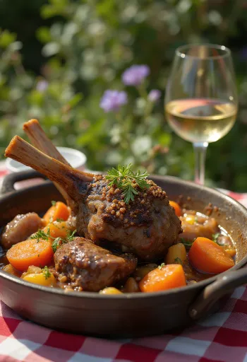 Hornado de cordero, ugnsstekt lamm och grönsaker