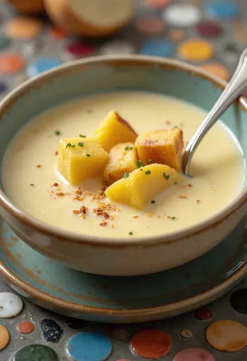 Krämig soppa på tefatskurbits serverad