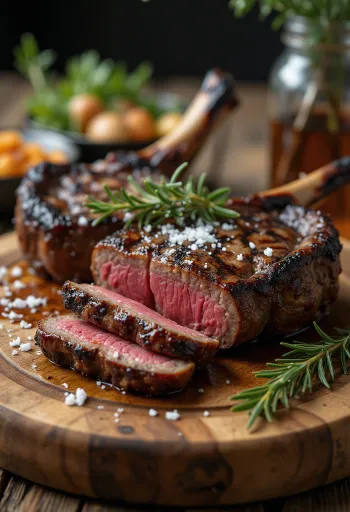 Grillad springbock serverad med ugnsrostade grönsaker.