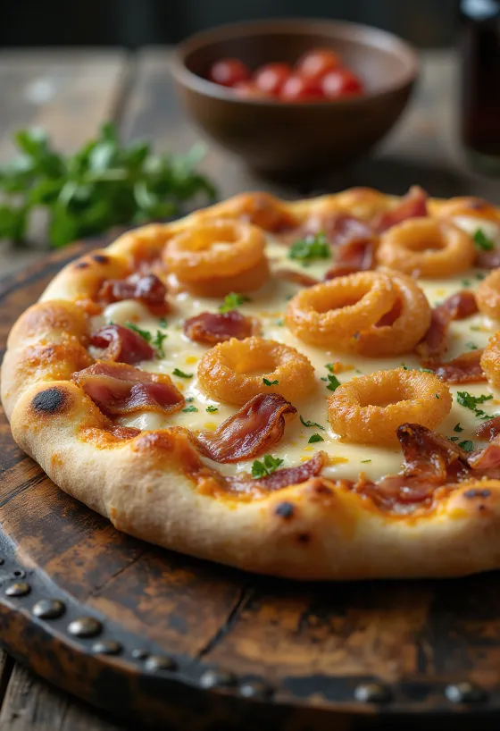 Alppizza med bergsostar och krispigt bacon