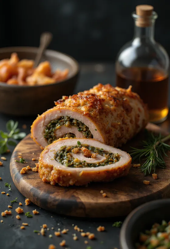 Sardinsk Porchetta, italienskt traditionellt fläskkött med krispigt skinn
