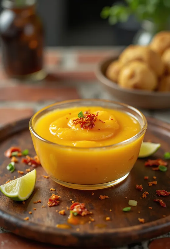 Mango- och limesås serverad med grillad kyckling