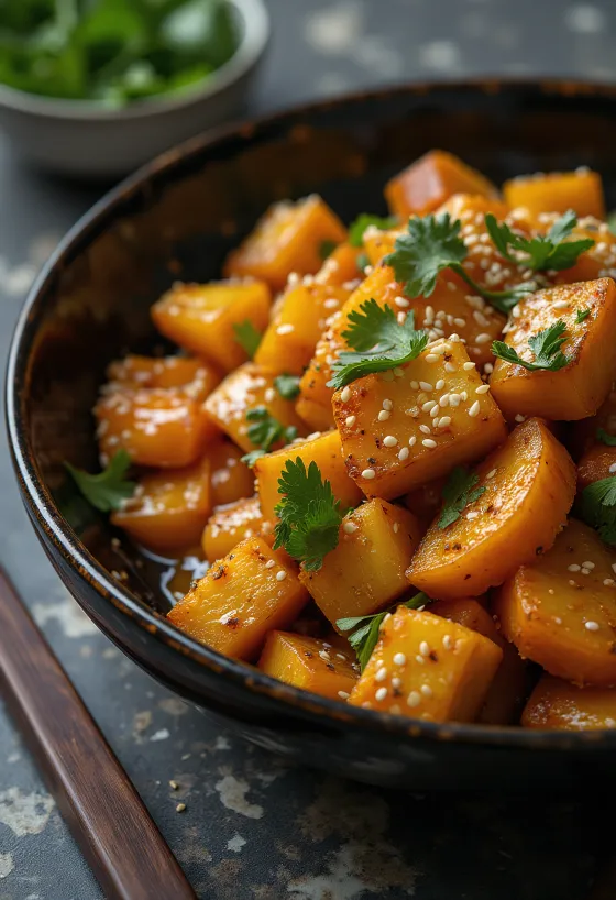 Wok med pumpa och currytofu