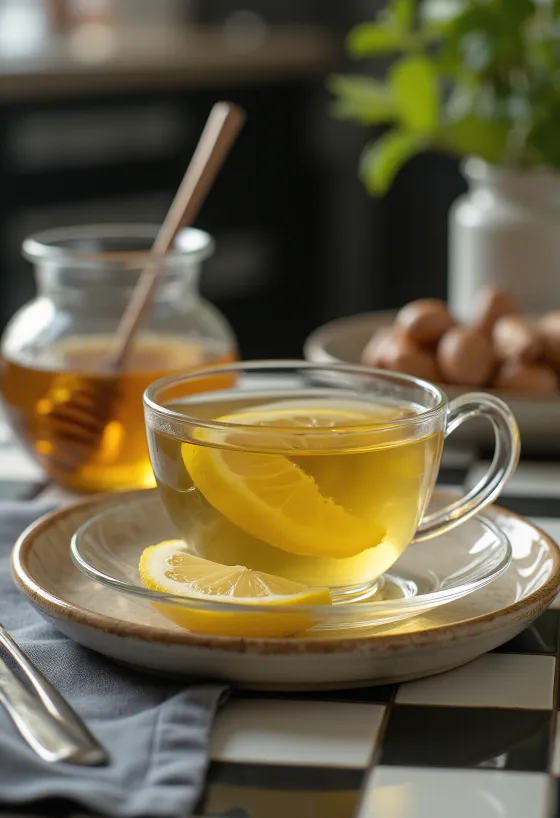 Grönt te med citron nyserverat