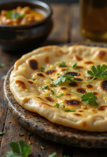 Chapati-pannkaka serverad med kryddor och ghee