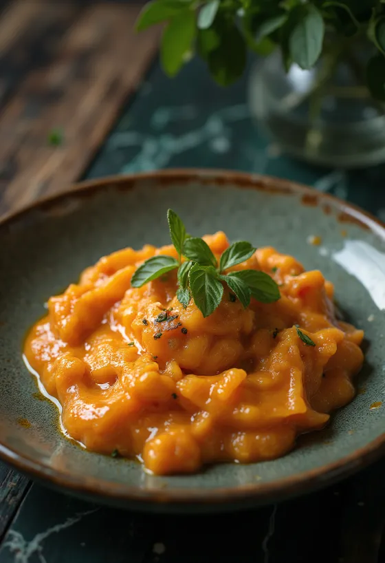 Serverad tomat- och ingefärssås med curry