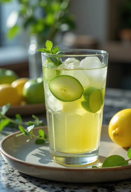 Grönt äpple-iscider nyserverad