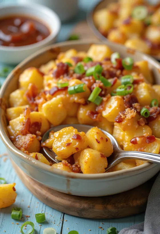 BBQ ostpotatis serverad
