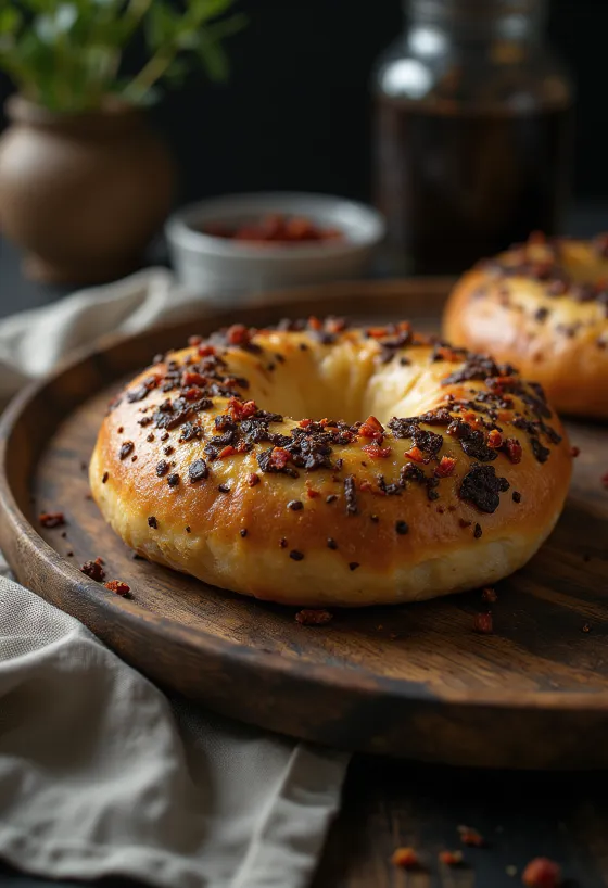 Nygräddad chokladbagel med chili