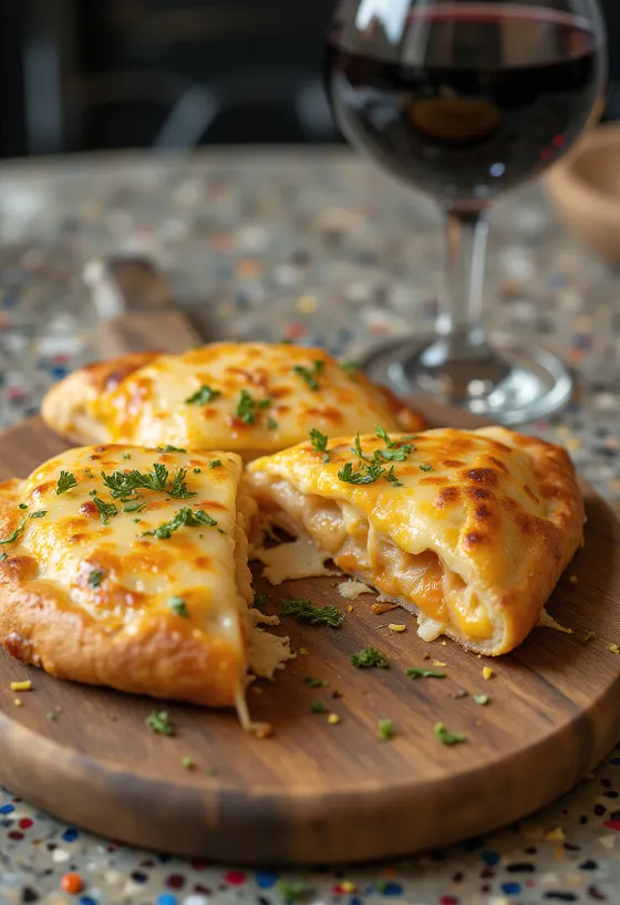 Sju ostar-calzone serverad