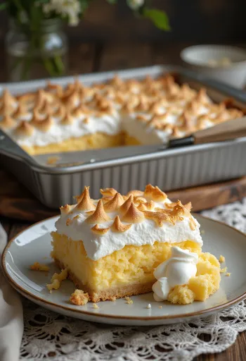 Kokosrutor med marängtäcke på ett fat