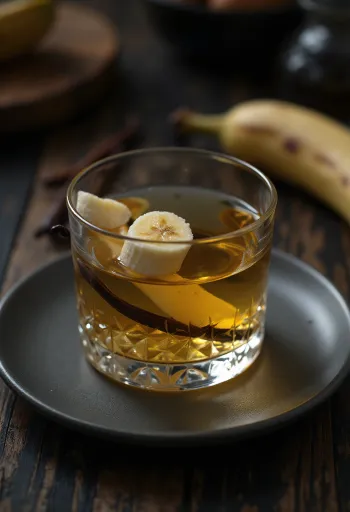 Bananlikör serverad i flaska