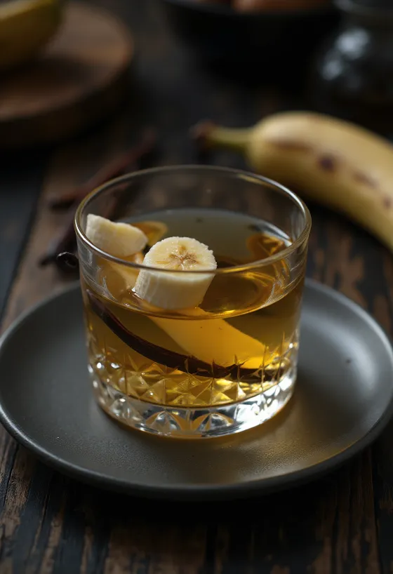 Bananlikör serverad i flaska